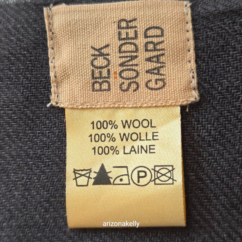 NWOT Beck Sondergaard Wool Scarf Grey Plaid - Picture 3 of 10
